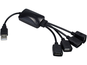 Hub USB Xtech XTC-320 de 4 Puertos. Color Negro.