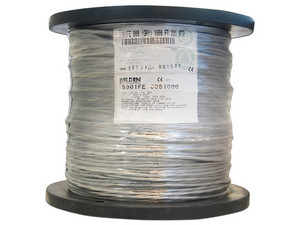 Bobina de Cable Belden 5301FE Riser Audio Caja con 305 m, Gris, 18 AWG.