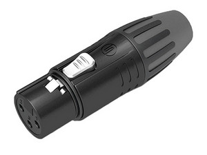 Conector Seetronic SCMF3-B, XLR Hembra, Contactos enchapados en plata. Color Negro.