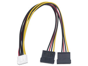 Cable de Doble Corriente SATA Hikvision 101-502-385, Compatible con DVR's, 25cm.
