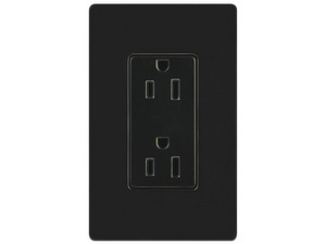 Caja de Pared Lutron CAR-15-BL-S de Tomacorriente, receptáculo convencional, Color Negro.