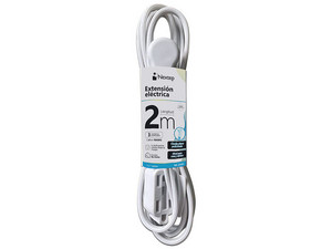 Extension Electrica Nextep NE-244D, 16 AWG, 2m. Color Blanco