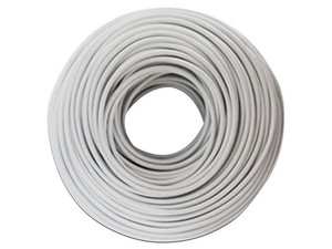 Cable Doble Aislado, Paamon, CAB-DOBLE AISLADO -WP-100M, 22AWG, Cobre Estañado, 100 Metros, Exterior, Blanco.