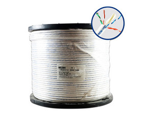 Bobina de Cable Cat6a (U/UTP) Belden 10GXS12, Caja con 305 m, 23 AWG. Color Blanco.