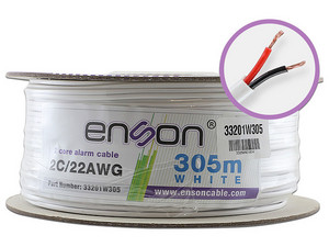 Bobina de Cable para alarma Belden 33201W305, Calibre 22AWG, 2C. Color Gris.