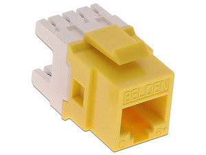 Conector jack Belden RJ-45 Cat6 UTP. Color Amarillo.