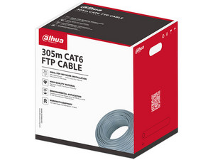 Bobina de Cable UTP DAHUA DH-PFM920I-6F-C, 305m FTP CAT6, Caja FTP CAT6, Alimentación a través de Ethernet, Cobre Libre de Oxígeno, Cubierta PVC Personalizada, Certificación Retardante de Llama