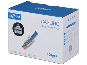 Caja con 100 Plugs RJ45 Cat6 DAHUA DH-PFM976-631, Chapado de Oro de 15 U"