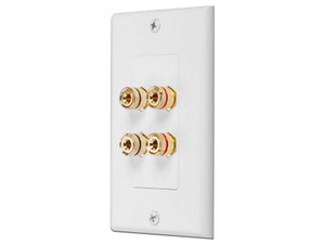 Placa de Pared Epcom EP-WP2S Postes de Unión Tipo Banana, Conexión para 2 Altavoces, Color Blanco.