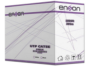 Bobina de Cable Cat5 (UTP) Caja con 305 m, Blanco, 24 AWG, Sólido