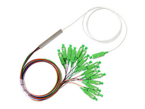 Splitter PLC (Divisor Óptico) Enson ENS-PLC1X16 con Conectores SC APC 1X16, Fibra Óptica Monomodo. Color Multicolor.