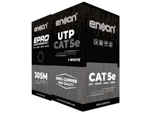 Bobina de Cable Enson EPRO-CAT5E-WH, Cat5e, UTP, 305m, Color Blanco.