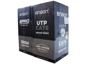 Bobina de Cable Enson EPRO-CAT6-GR Cat6 (UTP), 305 m, 23 AWG, Color Gris.