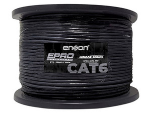 Bobina de Cable Enson EPRO-CAT6-OUFTP, Calibre 23AWG, Uso exterior, 305m. Color Negro.