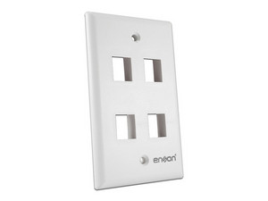 Placa de Pared Enson EPRO-FP40, 4 Puertos, Color Blanco.