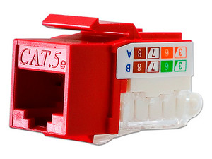 Conector Jack Enson RJ-45 Cat5e. Color Rojo.