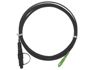 Jumper de Fibra Óptica FiberHome, Conector SC/APC a Conexión a caja FDP460, G657A2, 5m. Color Negro.