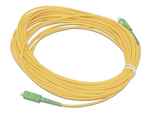 Jumper de Fibra Óptica Simplex FiberHome, Monomodo, SC/UPC-SC/APC, 10m, Color Amarillo.
