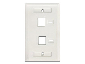 Tapa de Pared Intellinet, 2 Perforaciones, para Etiqueta. Color Blanco.