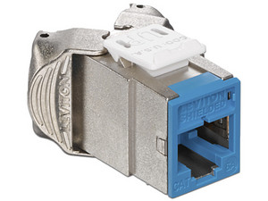 Jack blindado Leviton Atlas-X1 Cat6A, FTP, Color azul.