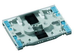Mini bandeja de empalme Leviton T5PLS-12F, empalme de hasta 12 fibras.