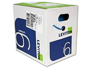 Bobina de Cable Leviton Cat6 (UTP) Caja con 305 m, Gris, 23 AWG, Sólido, Color Azul.