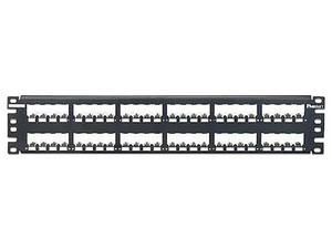 Panel de Parcheo Modular LinkedPro CP48BLY de 48 Puertos Mini-Com, Plano, Totalmente Blindado, 2UR, (Sin Conectores).