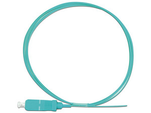 Pigtail de Fibra Óptica Simplex LinkedPRO, conector SC-UPC, Multimodo OM3, 50/125mm, Color Aqua. 1 metro.