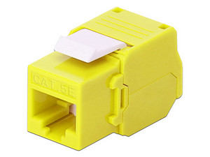 Módulo Jack Tipo Keystone LinkedPro LP-KJ-516-TTYE, RJ-45 Cat5e, con terminación en ángulo 180 grados. Color Amarillo