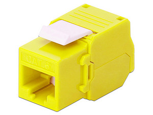Módulo Jack Keystone LinkedPro LP-KJ-610-TTYE con terminación en ángulo 180, Cat6, Color Amarillo.