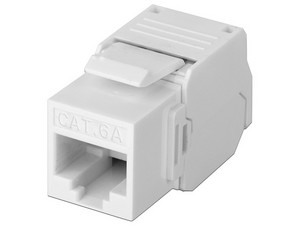 Módulo Jack Keystone LinkedPro LP-KJ-6A-TTWH con terminación en ángulo 180, Cat6A, Color Blanco.