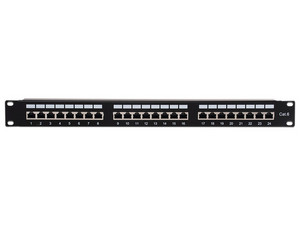 Panel de Parcheo LinkedPro LP-PP-630 de 24 Puertos Cat6, 1 UR. Color Negro.