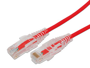 Cable de Parcheo Linkedpro LP-UT6A-100-RD28, Slim, UTP, Cat6A, 1m, Color Rojo, Diámetro Reducido 28 AWG.