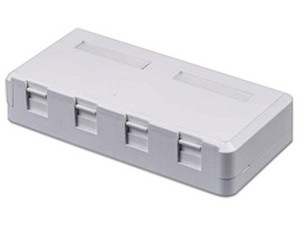 Roseta de Pared Linkedpro LP-WP-07B con 4 Puertos, Color Blanco.