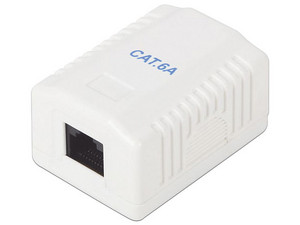 Roseta de Pared Linkedpro LP-WP-38-C6A con 1 Puerto, Incluye 1 jack UTP Cat6A, Color Blanco.