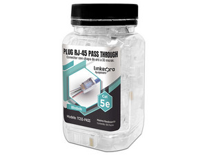Plugs RJ-45 Linkedpro TC5S-PASS, Cat5e, Blindado, Bote con 100 Piezas.
