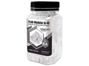 Plugs RJ-45 Linkedpro TC6A-100, Cat6A, Chapado de Oro, Bote con 100 Piezas.