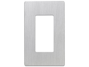 Placa de pared Lutron con 1 espacio, diseño tipo metálico, para atenuador, apagador ó control remoto inalámbrico.