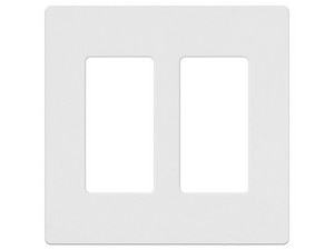 Placa de Pared LUTRON CW2-WH, 2 espacios, Para Atenuador, Apagador o Control Remoto. Color Blanco.