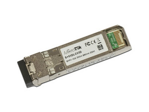 Transceptor MiniGbic MikroTik S+85DLC03D, SFP+, 10G, LC Dúplex para fibra Multi-Modo, Transferencia máxima de 300m.