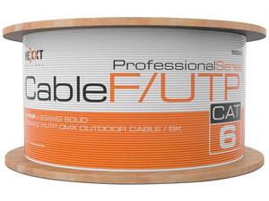 Bobina de Cable Nexxt Solutions, F/UTP Cat6, 23AWG, 4 pares, Uso exterior, 305m. Color Negro.