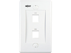 Placa de pared Nexxt de 2 salidas RJ45, Color Blanco.