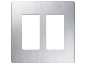 Placa de Pared Panduit CW2-SS de 2 espacios para Atenuador, Apagador o Control, Color Plateado.