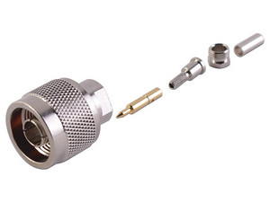 Conector N Macho RF Industries RFN-1005-B-03 de anillo plegable para cable RG-174/U, BELDEN 8216.