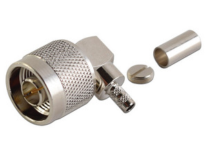 Conector N Macho RF Industries en A/R de Anillo Plegable, para cables RG-58/U, RG-142/U, Níquel/ Oro/ Teflón.