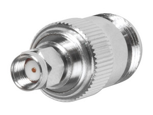 Adaptador en Línea RF Industries RP-3452 de Conector SMA Macho inverso a N Hembra, Níquel, Oro, Teflón.