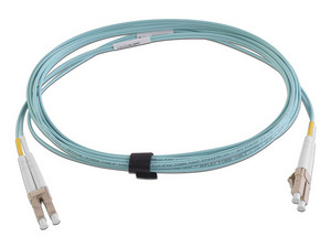 Jumper de Fibra Óptica Siemon Multimodo 50/125 XGLO OM4, LC-LC Duplex, OFNR, Color Aqua, 10 Metros.