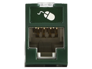 Jack Siemon UltraMAX Cat5e, UTP, Montaje híbrido en Placa de Pared (Plano y Angulado), Color Verde.