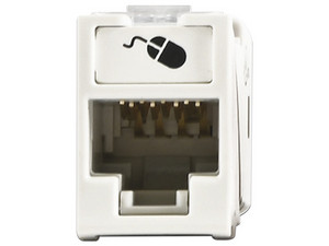 Jack Siemon U6-H02NS UltraMAX Cat6, UTP, Montaje híbrido en placa de pared. Color Blanco.