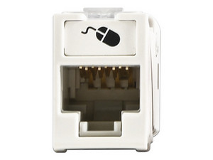 Jack Siemon U6A-H02NS UltraMAX Cat6A, UTP, Montaje híbrido en placa de pared. Color Blanco.